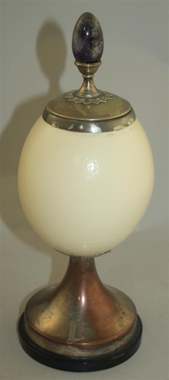 Anthony Redmile. An ostrich egg vase and cover, 11.75in.